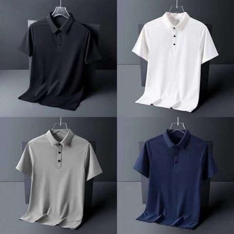Poly Matte Solid Half Sleeves Mens Polo T-Shirt (Pack Of 4)