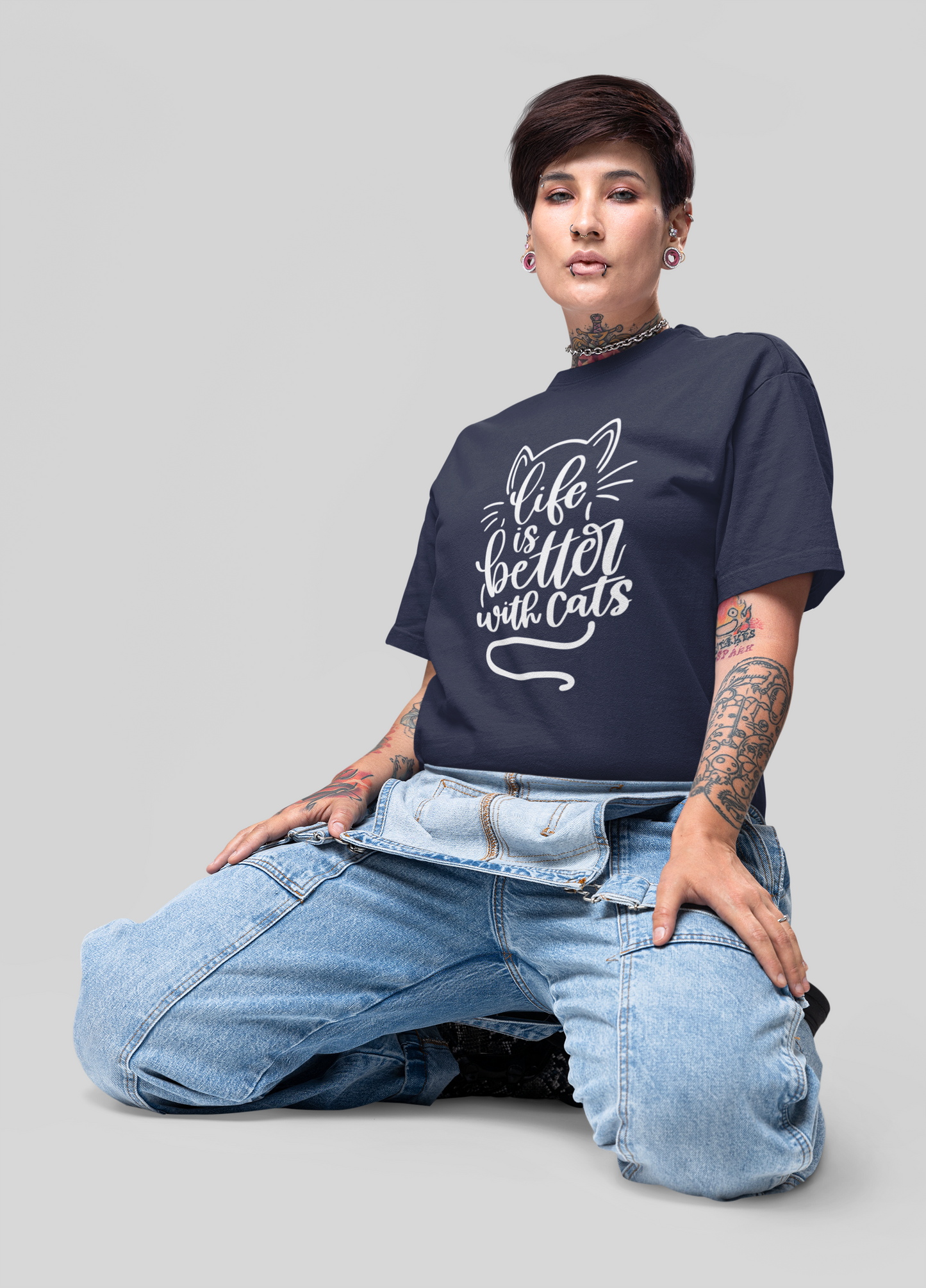 Premium cotton oversize printed T-shirt (Catlove)