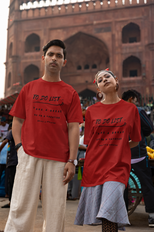 Oversized unisex premium cotton T-shirt (Travel quotes)