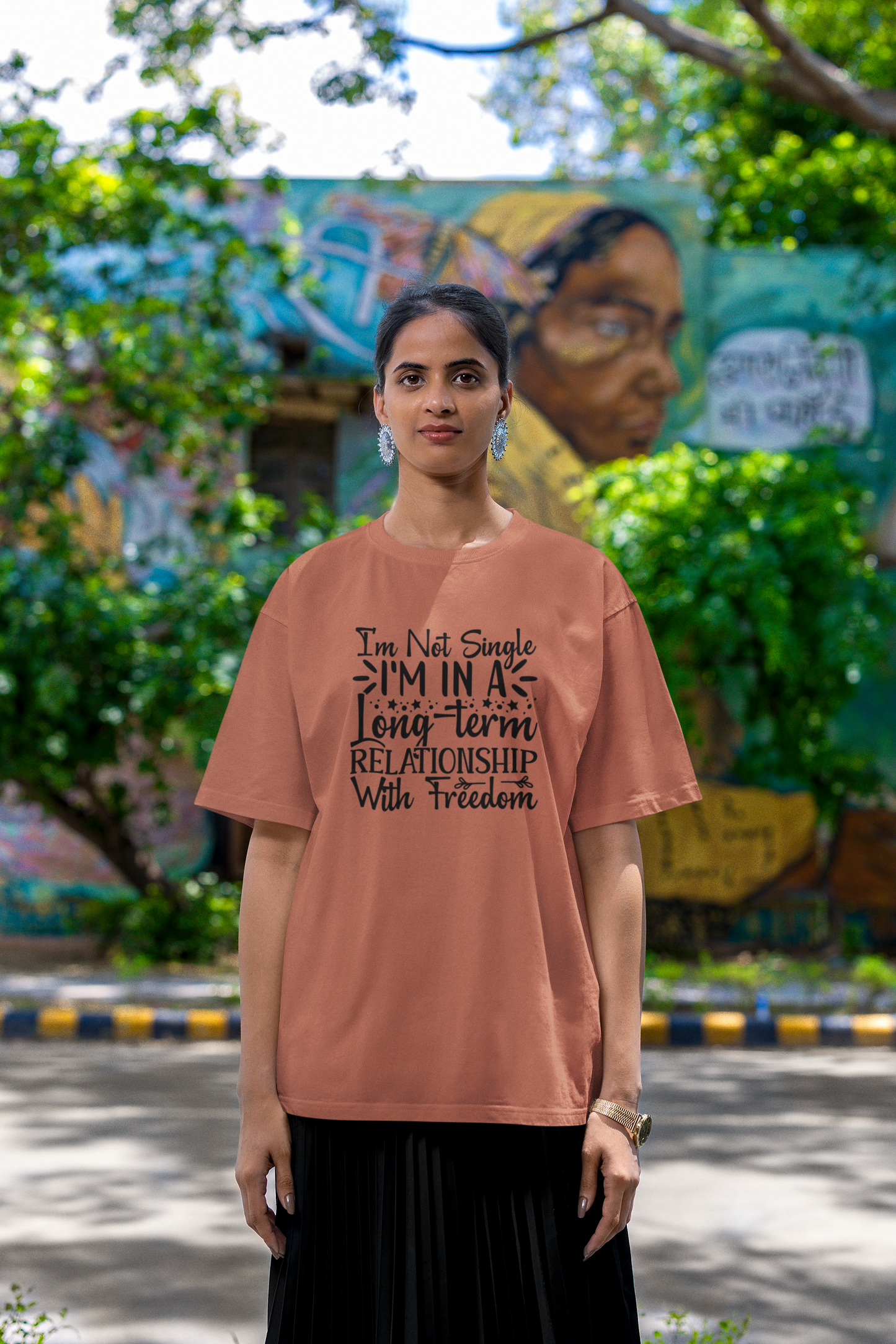 Oversized unisex premium cotton T-shirt (funny quotes)