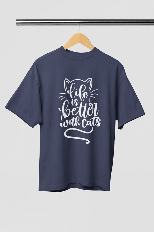 Premium cotton oversize printed T-shirt (Catlove)