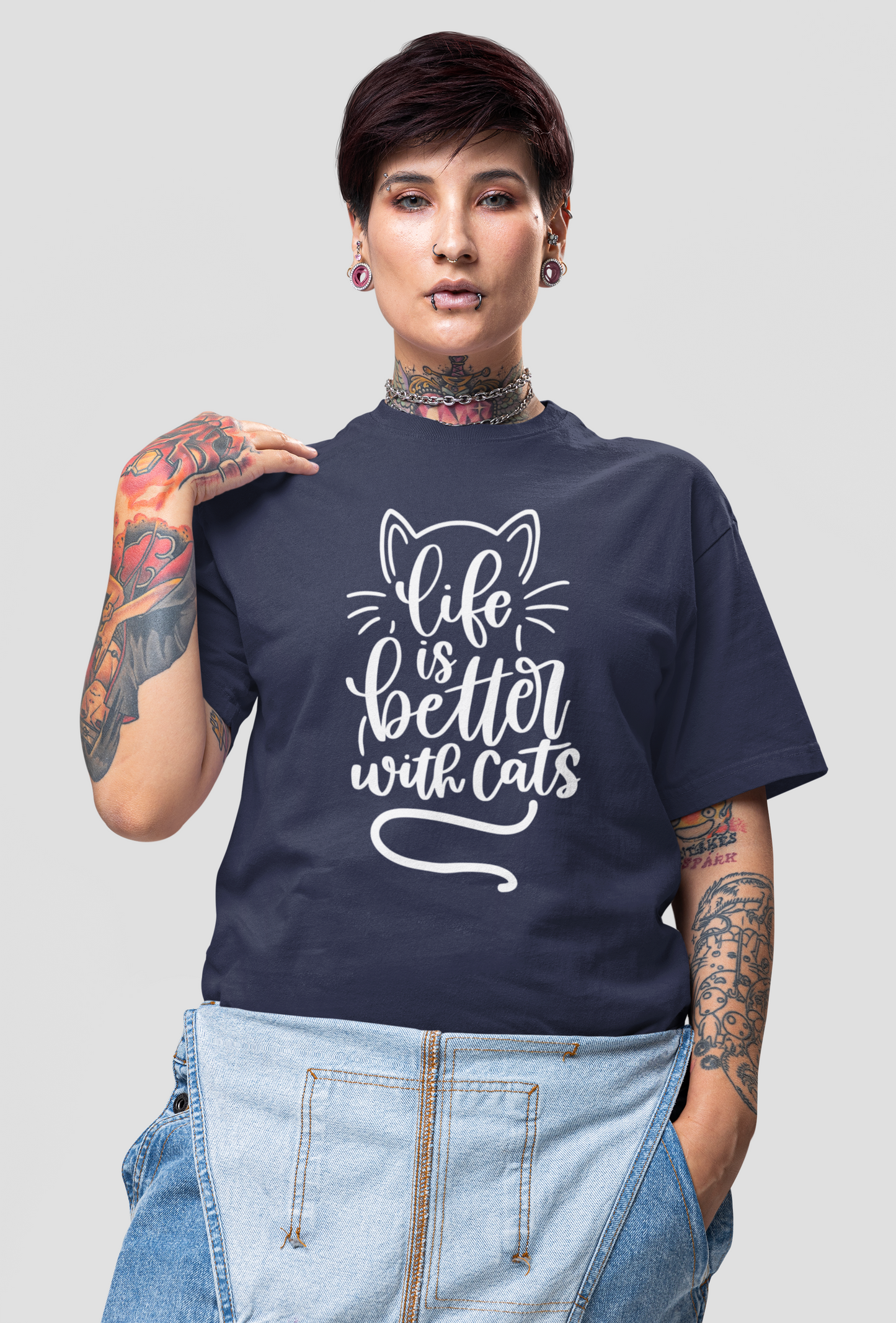 Premium cotton oversize printed T-shirt (Catlove)